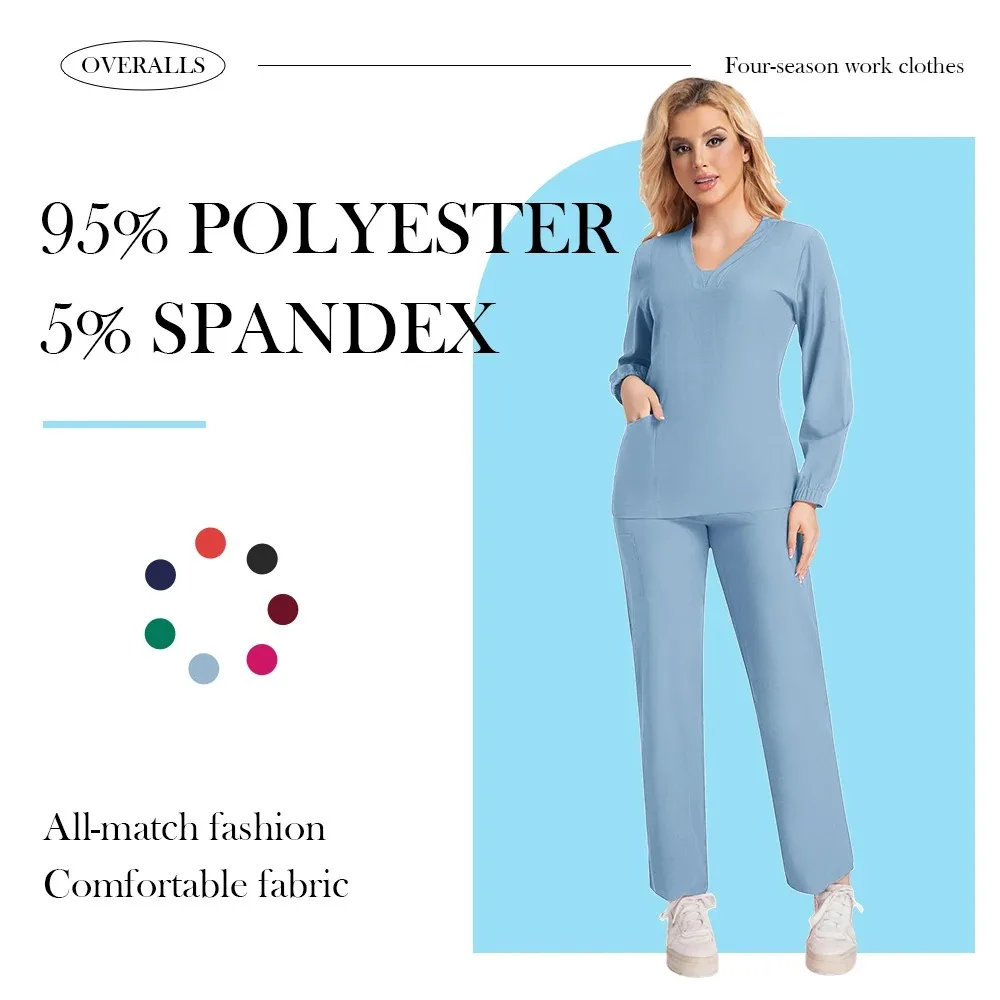 手術室医療制服長袖作業スクラブセット医療用品ナース歯科手術スーツ作業服