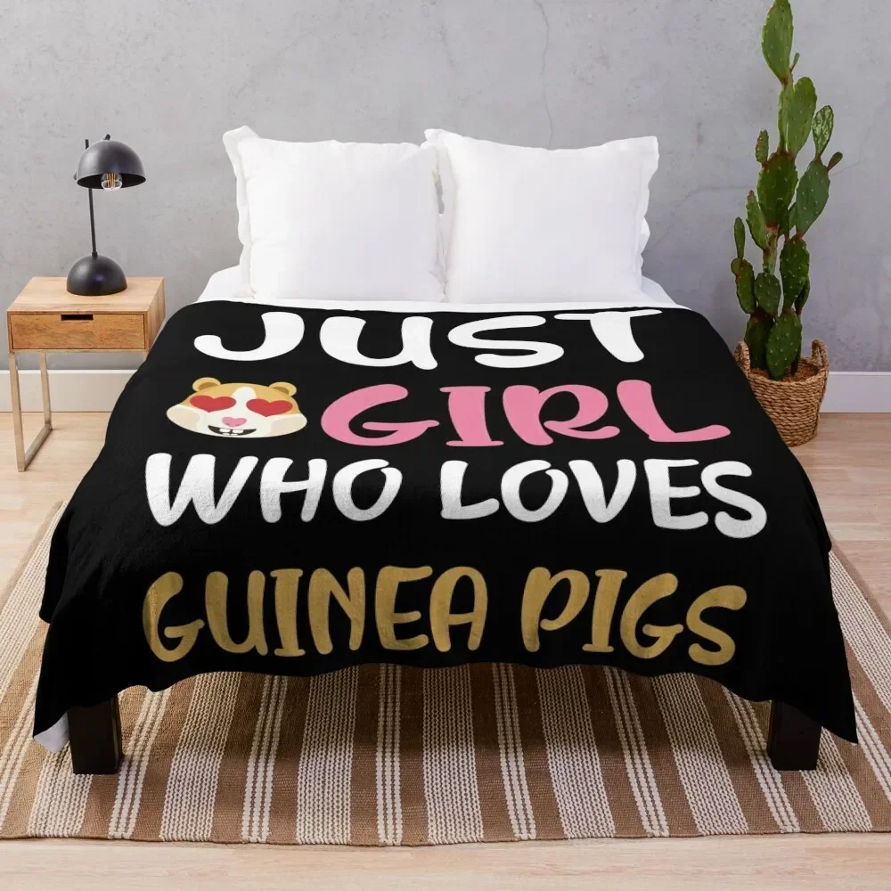 

Just A Girl Who Loves Guinea Pigs Throw Blanket Polar funny gift Blankets