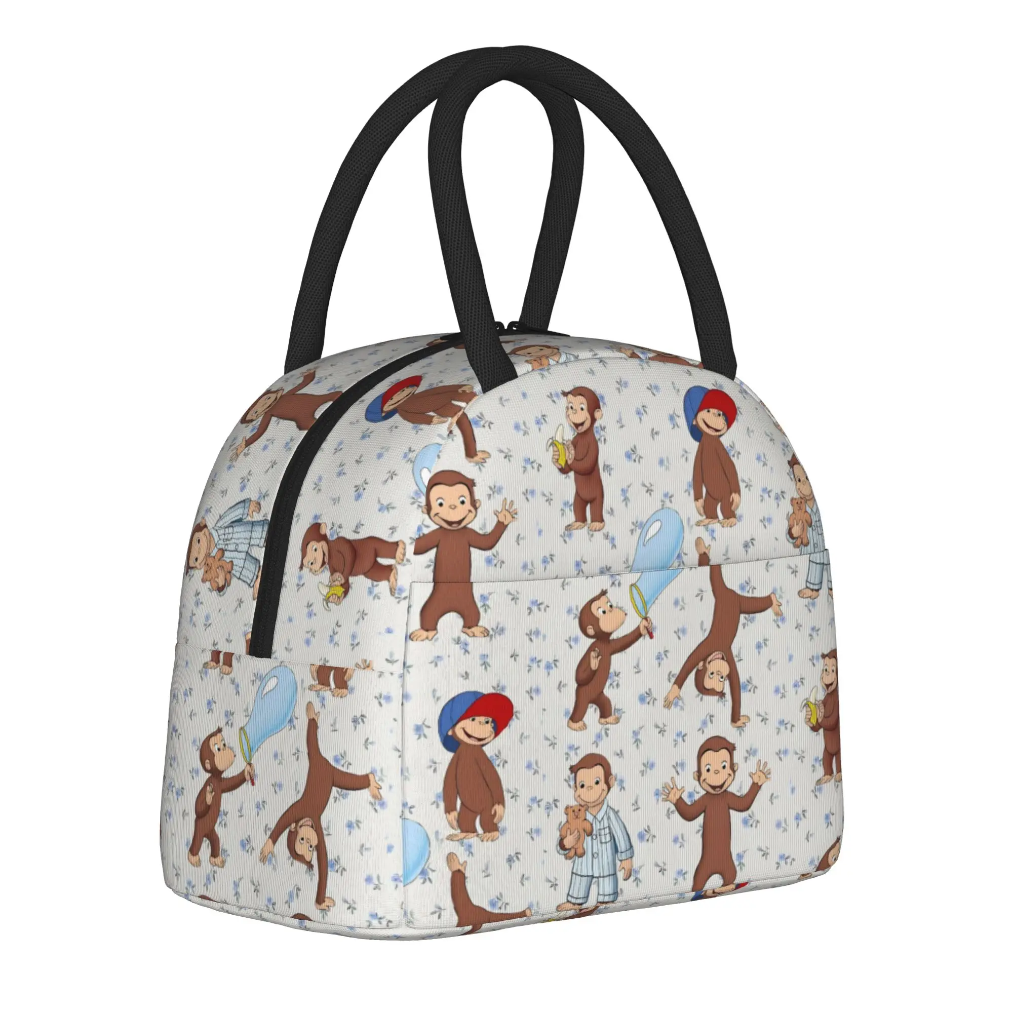 Curious George Insulated Lunch Bags High Capacity  Cartoon Lunch Container Thermal Bag Tote Lunch Box College  Outdoor Men Women