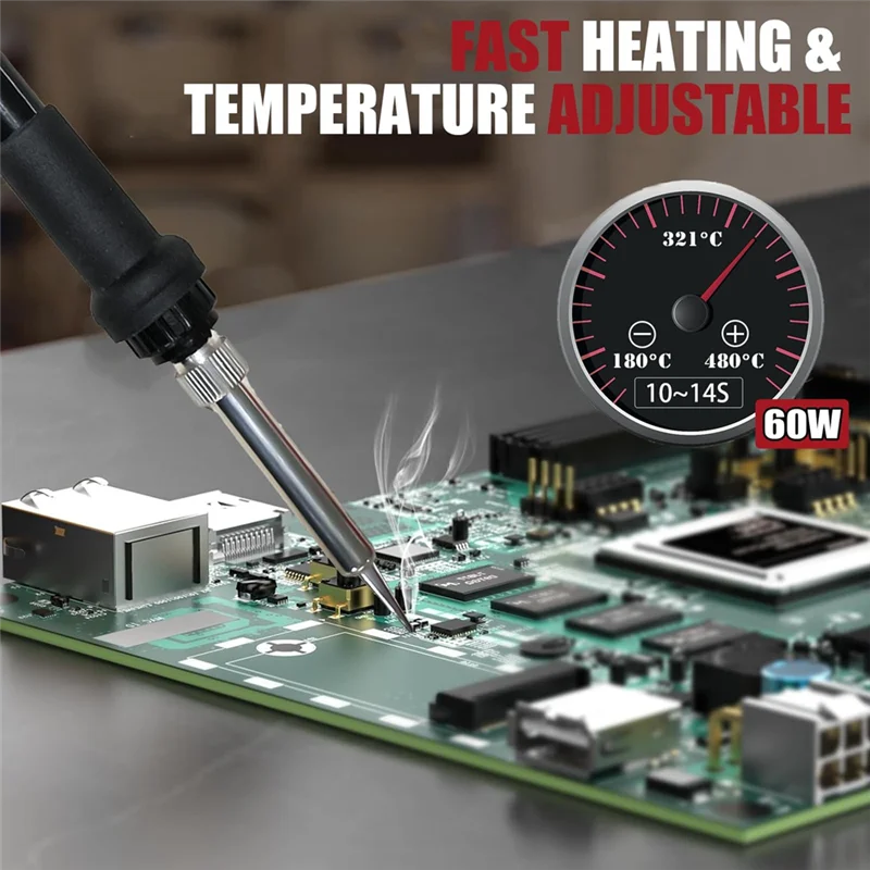 

Luckshopping 60 Вт 480 ° C Портативный беспроводной электрический паяльник Многофункциональный электросварочный аппарат для батареи 18 В