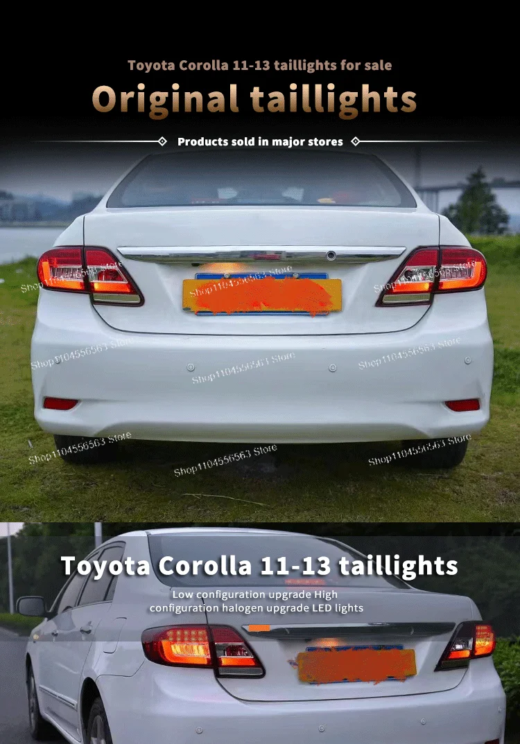 ل Toyotas Corollas LED الضوء الخلفي الجمعية 2011 2012 2013 LED السيارات الضوء الخلفي مع بدوره مصباح إشارة مصباح إشارة الفرامل
