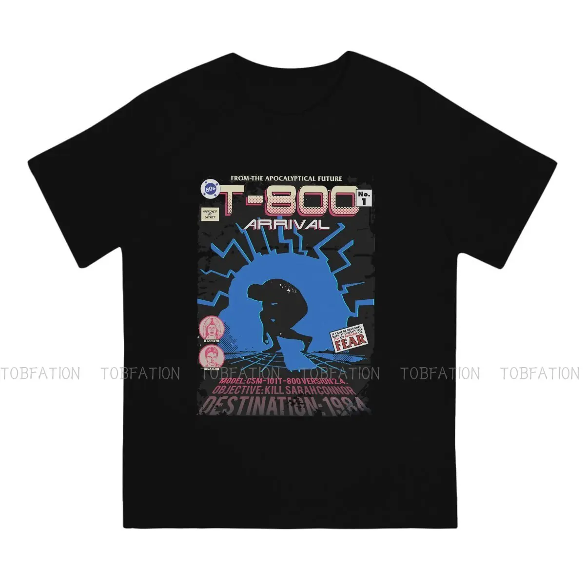 The Arrival T800 Round Collar TShirt Terminator Pure Cotton Basic T Shirt Man\'s Clothes Individuality Fluffy Hot Sale