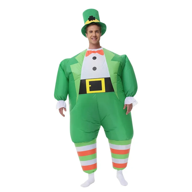 

Adult St. Patrick Day Irish Suits Inflatable Costume Green Funny Fat Inflatable Clothing For Men Women Suit