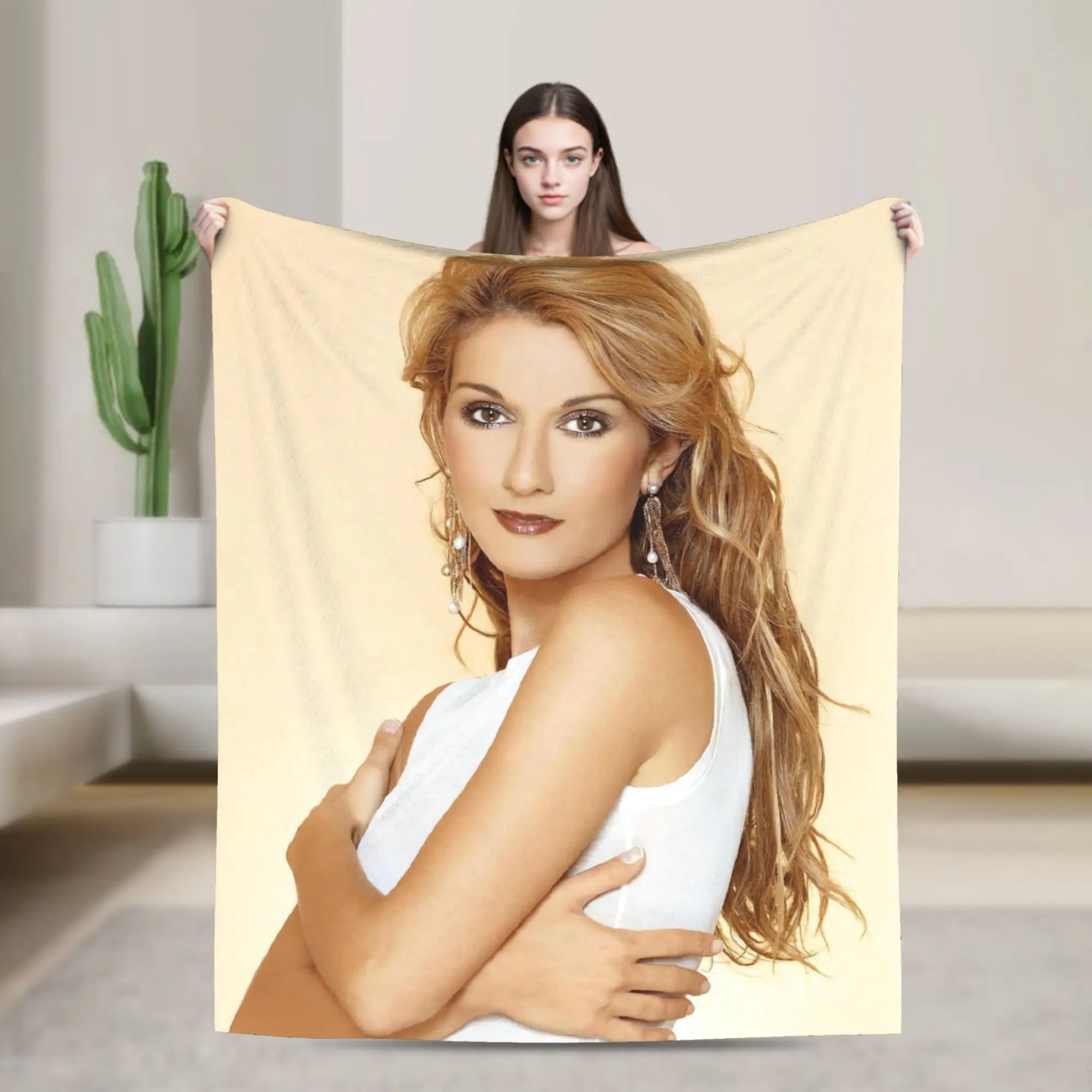 Celines Dions Paris 2026 Tour  Flannel Blanket  Warm Soft Throw Blanket for Home Decor Picnic Street Trend Bedspread Sofa Bed