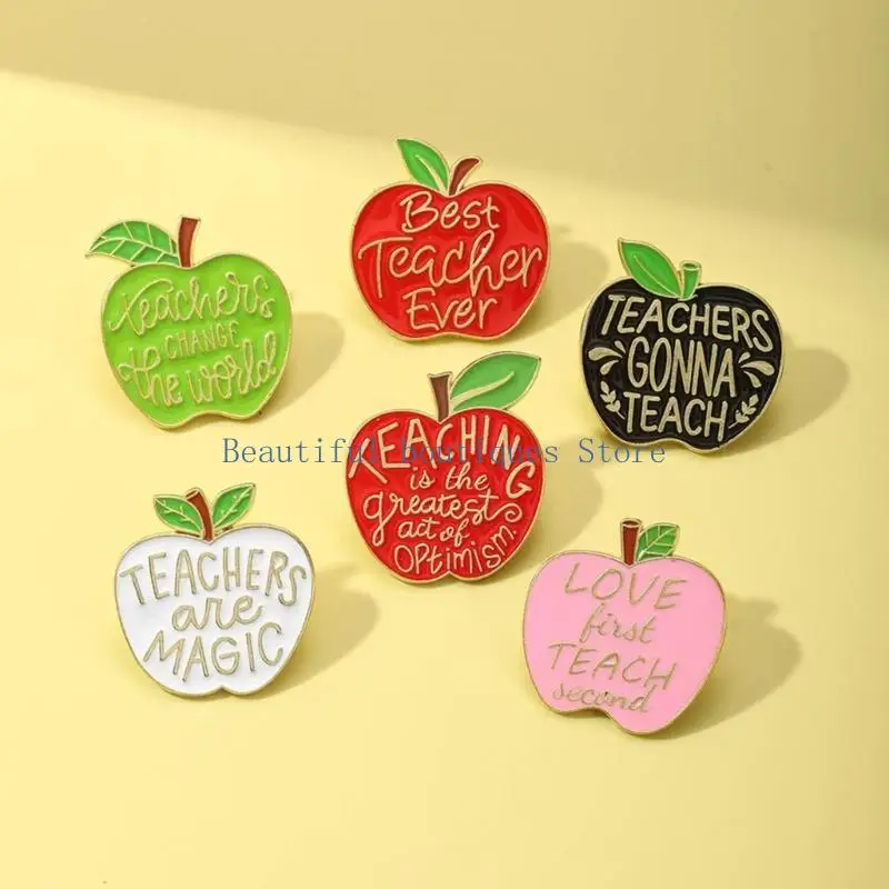 U4LF Fruit Brooch For Educators Zinc Alloy Pin Meaningful Gift Lightweight Teacher Appreciation Pin Stylish Badge for School