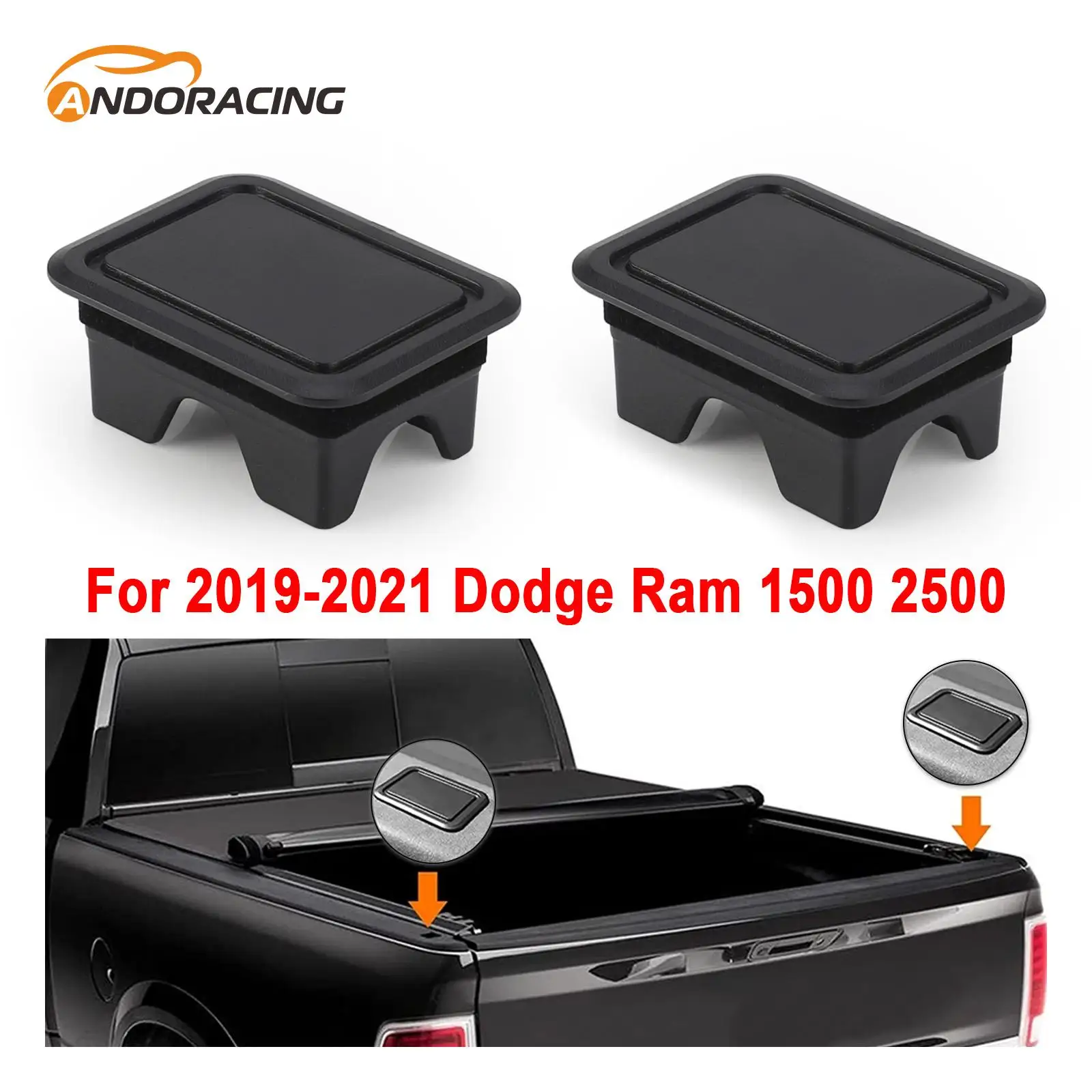 

2PCS Car Stake Pocket Covers Rear Truck Pickup Bed Rail Pile Pocket Plugs Hole Caps Protective For Dodge Ram 1500 2500 2019-2023