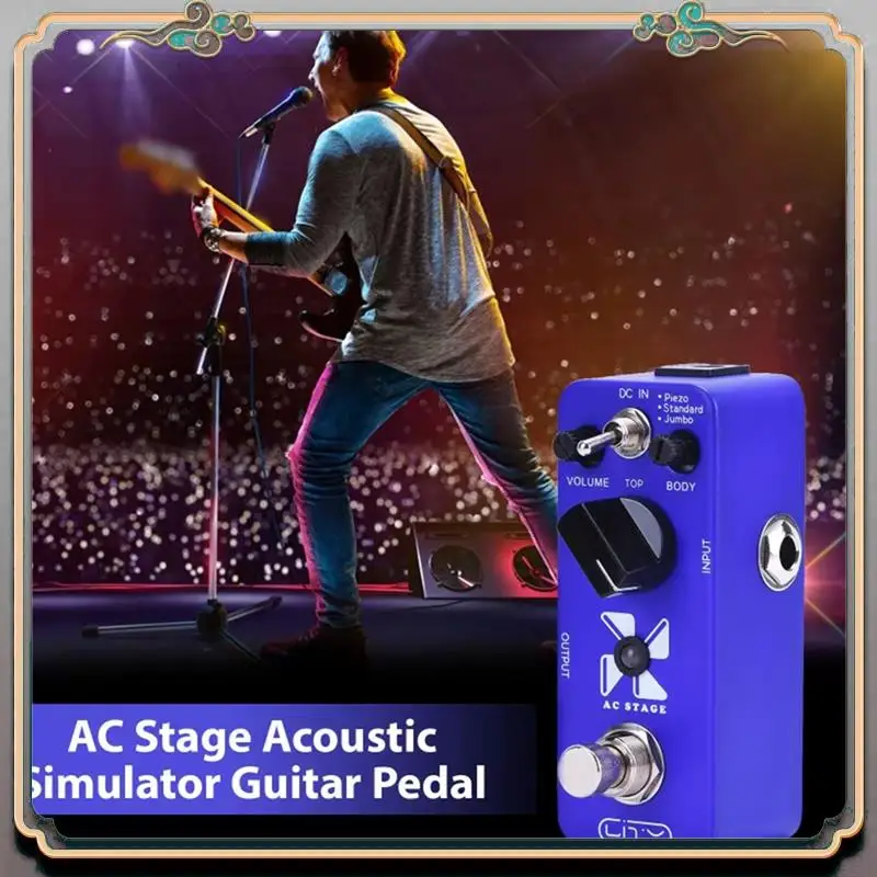

Durable Guitar Effect Pedal Acoustic Simulation AC Stage Electric Guitar Effect Pedal 3 Modes Piezo/Standard/Giant True Bypass