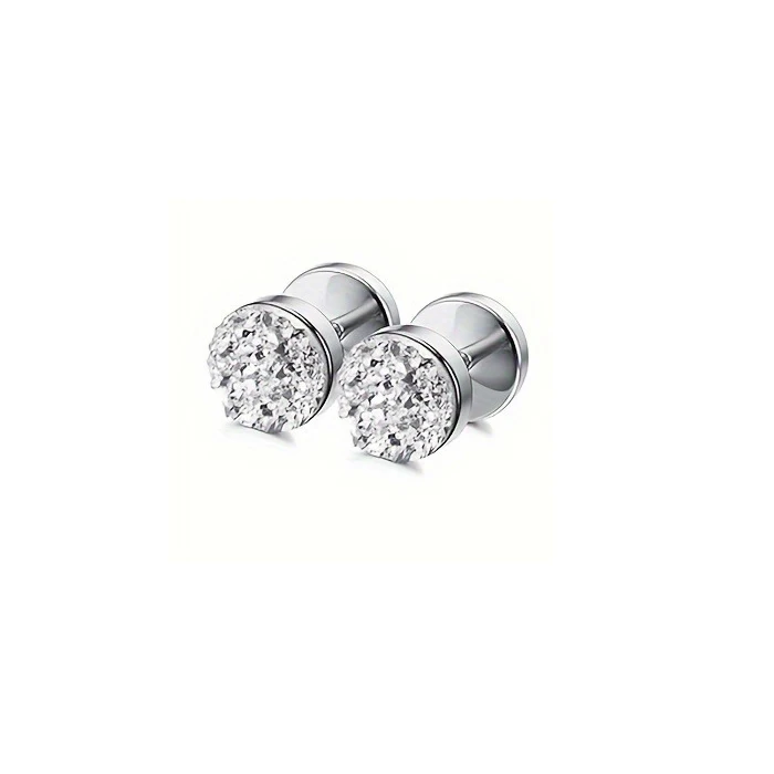 Men's Hypoallergenic Zirconia Stud Earrings, Gift Set
