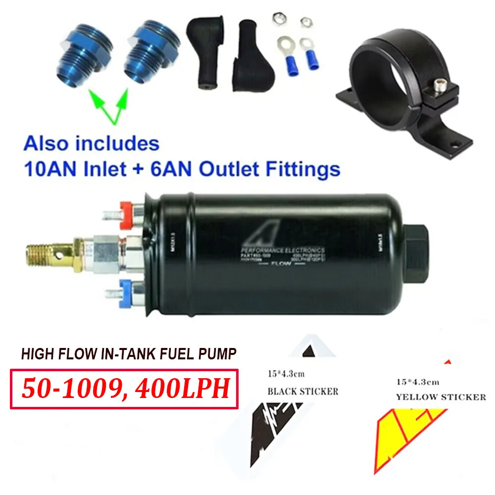 High Quality 50-1009 400LPH 150PSI 50 1009 For AEM High Pressure Inline Fuel Pump Kit E85 E90 0580254044 With for AEM Decal