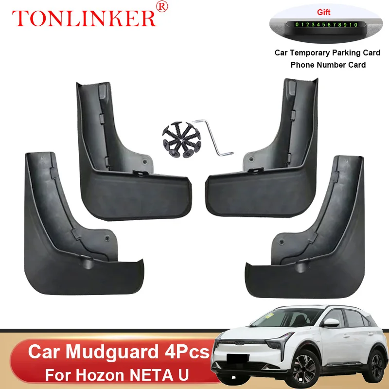 

TONLINKER Car Mudguard For Hozon NETA U 2021 2022 Mud Flaps Mudguards Splash Guards Front Rear Fender Mudflaps 4pcs Accessories