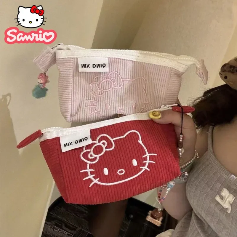 Sanrio Hello Kitty Pencil Case Cute Cartoon Bilayer High-capacity Good-looking Pencil Case Fashion School Supplies Kawaii Gifts