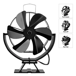 Stove Fan Heat Powered Fireplace Fan Log Wood Burner Eco-fan Quiet 360° Rotating 6 Blade Fan Home Winter Warm Heat Distribution