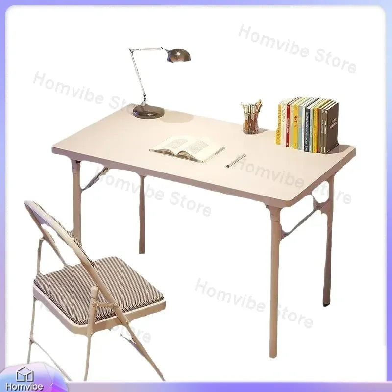 Folding Dining Table Large Long Rectangular Desk for Household Eating Student Tutoring Stall Use Simple Convenient Space