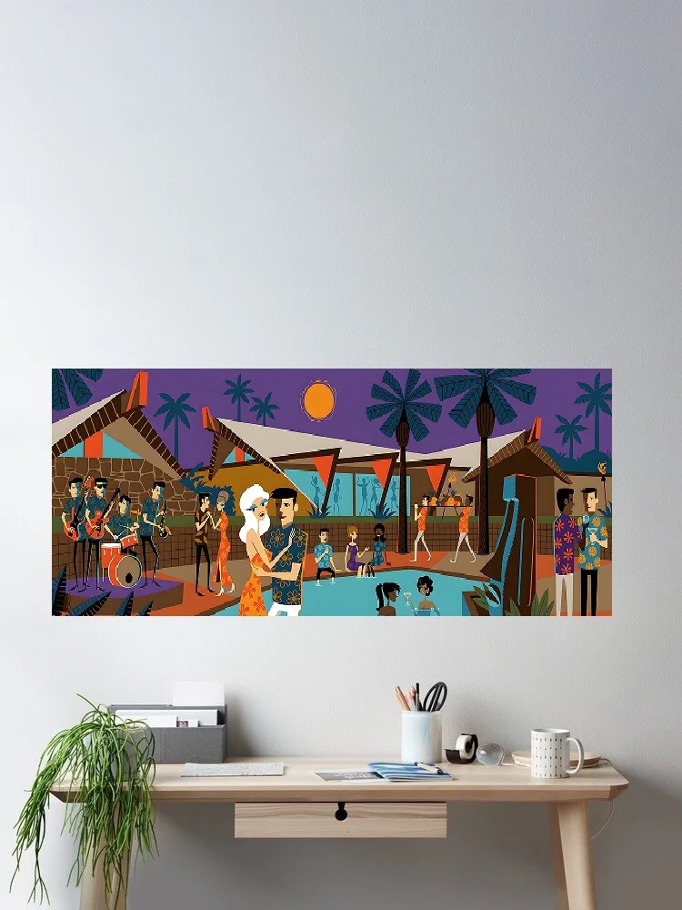 Josh Agle Shag Fine, Print Art Canvas Poster, For Living Room Decor Home Wall Picture