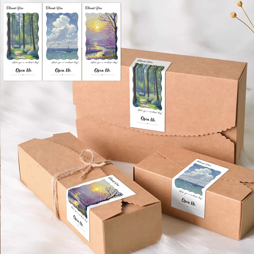 

50 шт./компл., наклейки с печатью коробки, этикетки «спасибо», прямоугольные декоративные этикетки, упаковочные наклейки для малого бизнеса, декор подарочной коробки