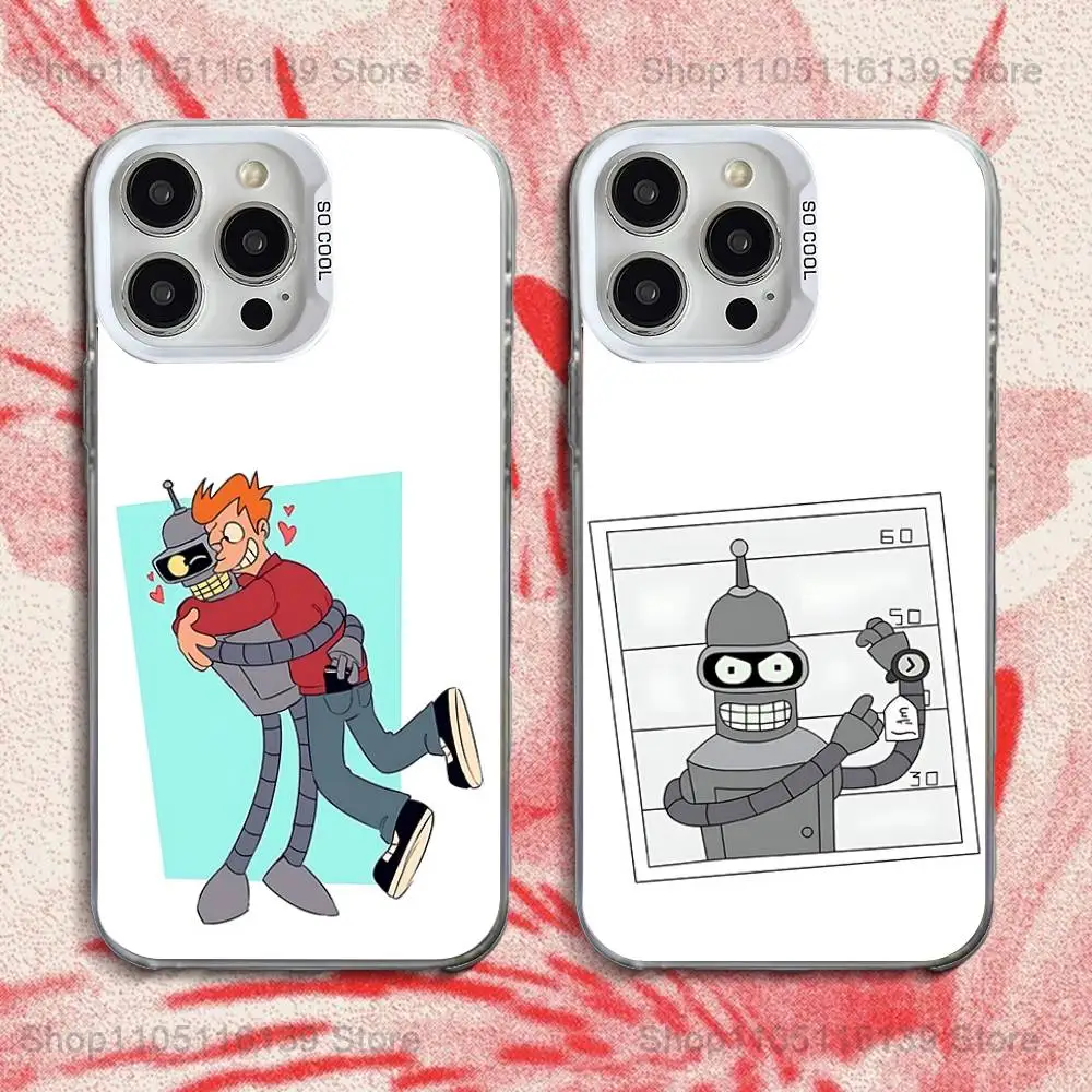 

F-Futurama Funny B-Bender Phone Case For iPhone 16,15,14,13,12,11,Pro,XS,Max,Plus,Mini,SE White Candy Matte Shockproof Cover