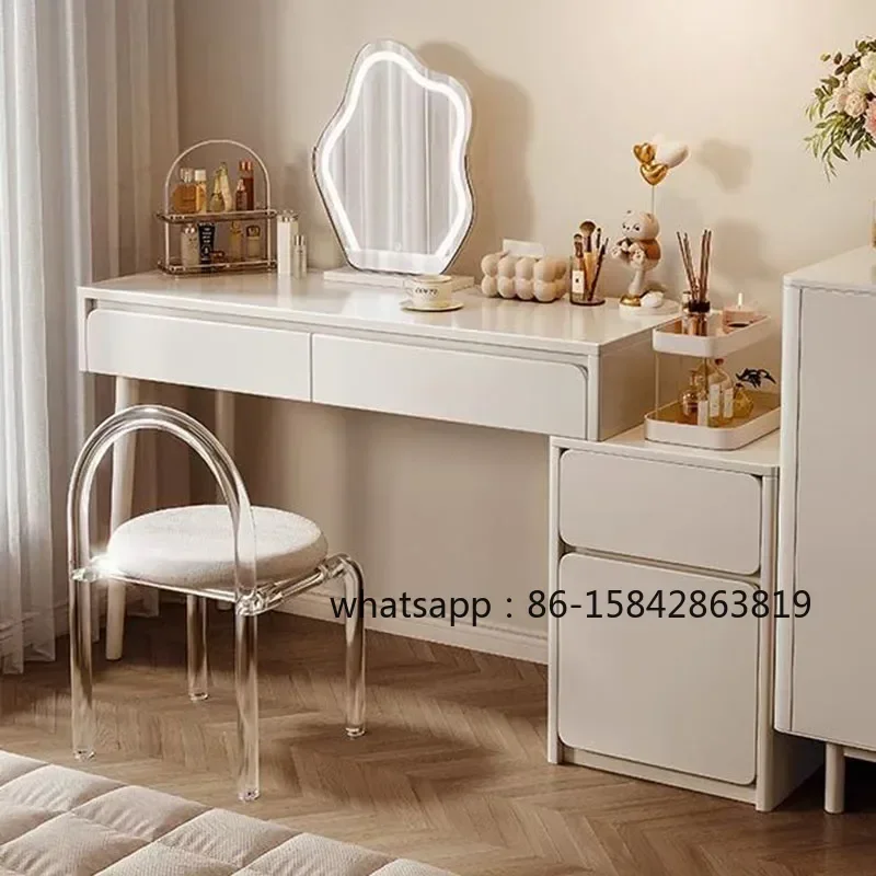 Nordic Dressing Table Drawer Wood Mirror Multifunction Cabinet Storage Vanity Console Vanity Meuble De Chambre Bedroom Furniture