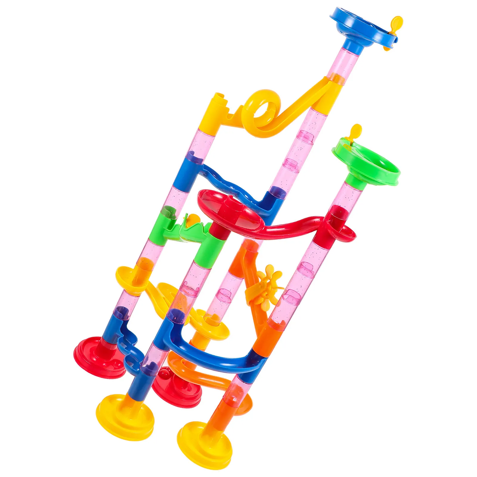 

50Pcs Rolling Ball Blocks Creative Educational Set for Kids DIY Assembled Sturdy Colorful Marble Railway Construction