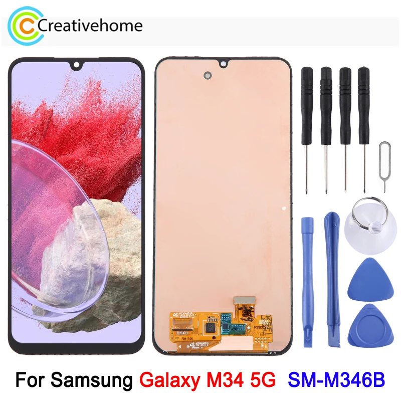 Super AMOLED LCD Screen Display For Samsung Galaxy M34 5G SM-M346B Touch Panel and Digitizer Full Assembly Repair Spare Part