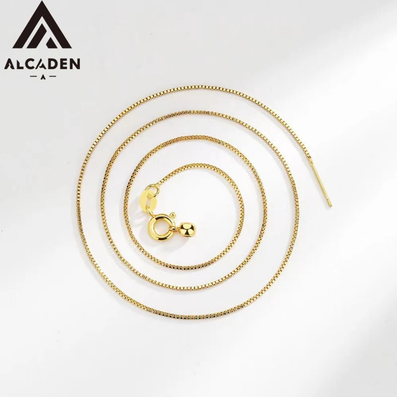 Elegant Gold Box Chain Necklace, Durable Classic Jewelry, Adjustable Length, Gift Idea