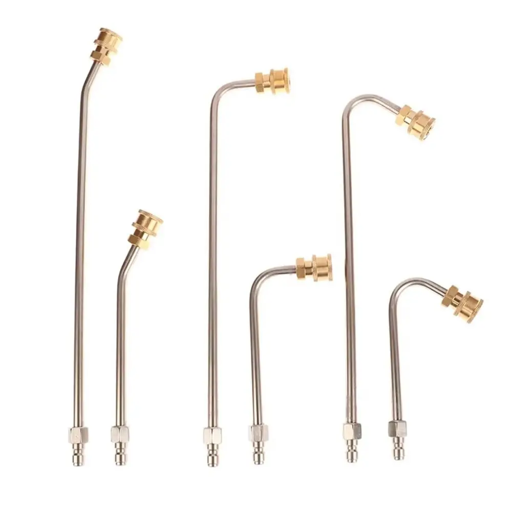1Pcs 4000PSI Pressure Washer Extension Wand Stainless Steel Brass 1/4 Quick Connect High Pressure Washer Lance Curved Design