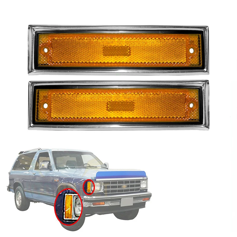 GM2550115 GM2551107 Car Front Side Marker Lights Turn Signal Lamp Indicators For Chevrolet C10 C20 C30 GMC C1500 C2500 1981~1991