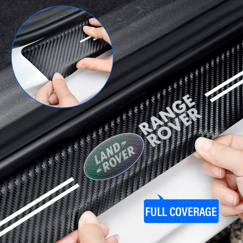 4/8Pcs Car Door Sill Stickers For Land Rover Freelander 1 Auto Accessories Scuff Plate Scratch Protector Carbon Fiber Decals