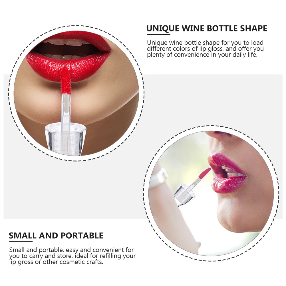 

12pcs Wine Glass Shaped Lip Gloss Tubes Plastic Refillable Containers for Travel Mini 8ml Lip Balm Vials Gloss Bottle