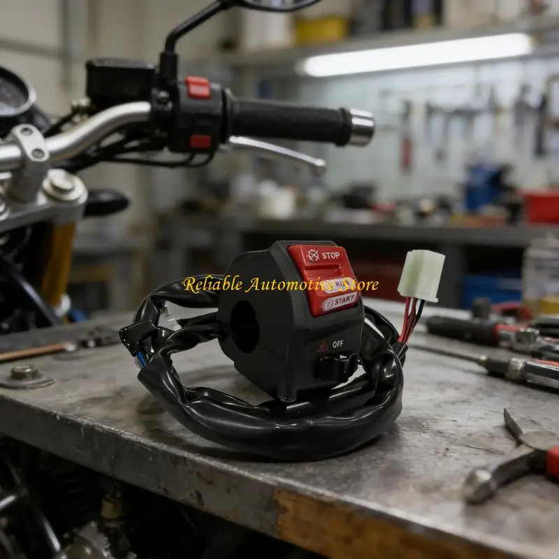 M68B Motorcycle Upgrade Push Button Switches Versatile Motorcycle Electric Switches Suitable for Improved Safety & Easy Handling