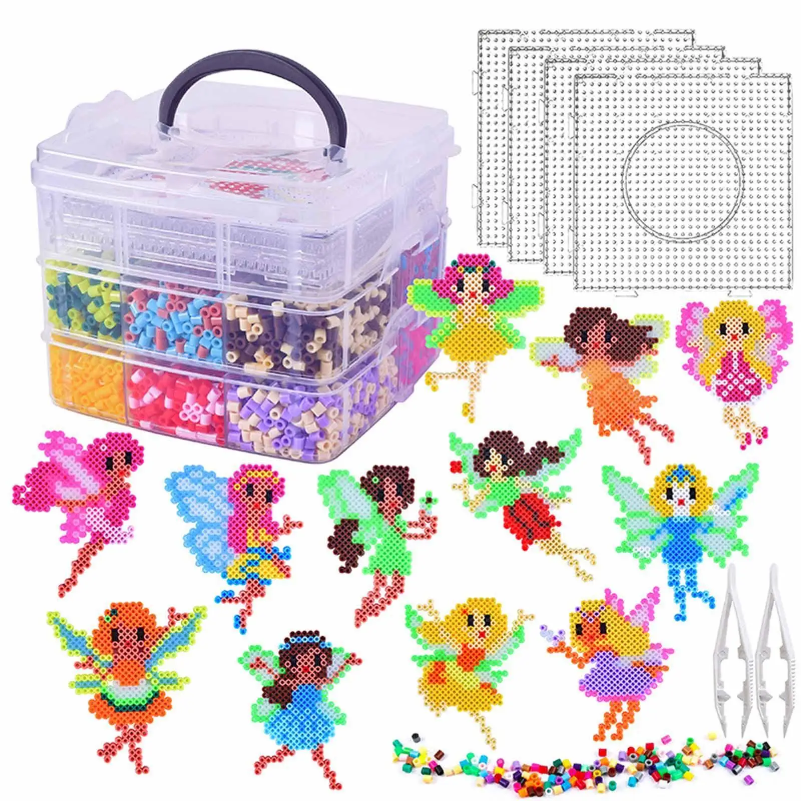 

Fuse Beads Kit Multicolor DIY Craft Set Handmade Puzzle Toy for Kids Adults School Projects