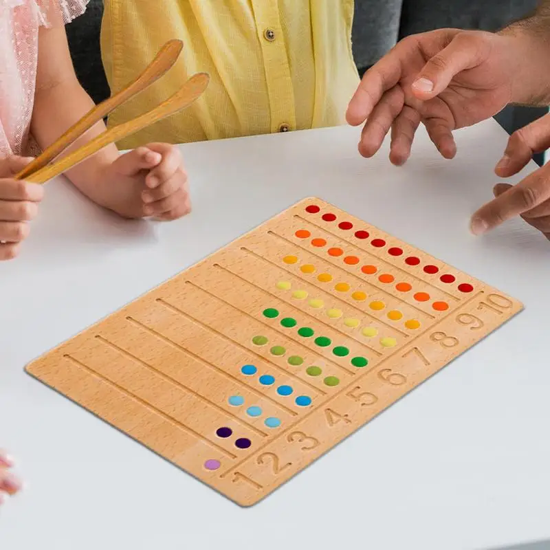 Houten bord Kraalspel Grappige educatieve spellen Wiskunde Kralen Tellen Speelgoed Tellen Spelletjes Creatief voorschools leren speelgoed voor kinderen