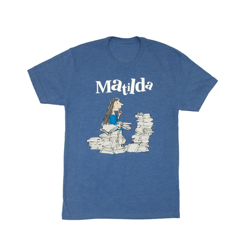 

Футболка с принтом American Sle Fre, серия Matild Roald Dahl Literature Series, с прямым напылением, повседневная, хлопковая