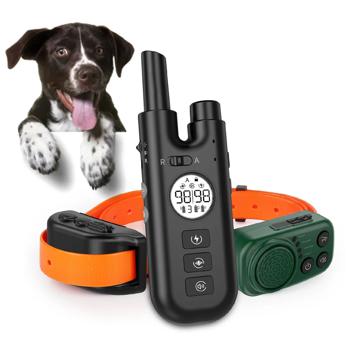 

3-in-1 Dog Bark Collar, Dog Training Collar with Remote, Rechargeable Dog E-Collars for Large Medium Small Dogs, IPX7 Waterproof