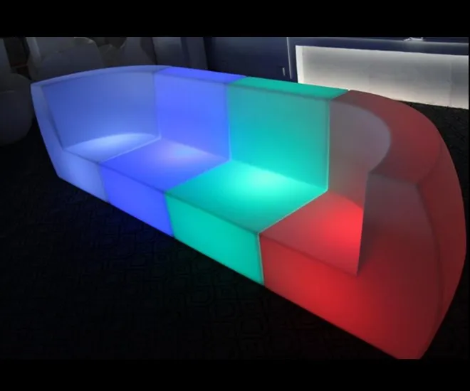 Bar Furniture Sets Night club glowing LED sofa chair bench seat booth couch set led