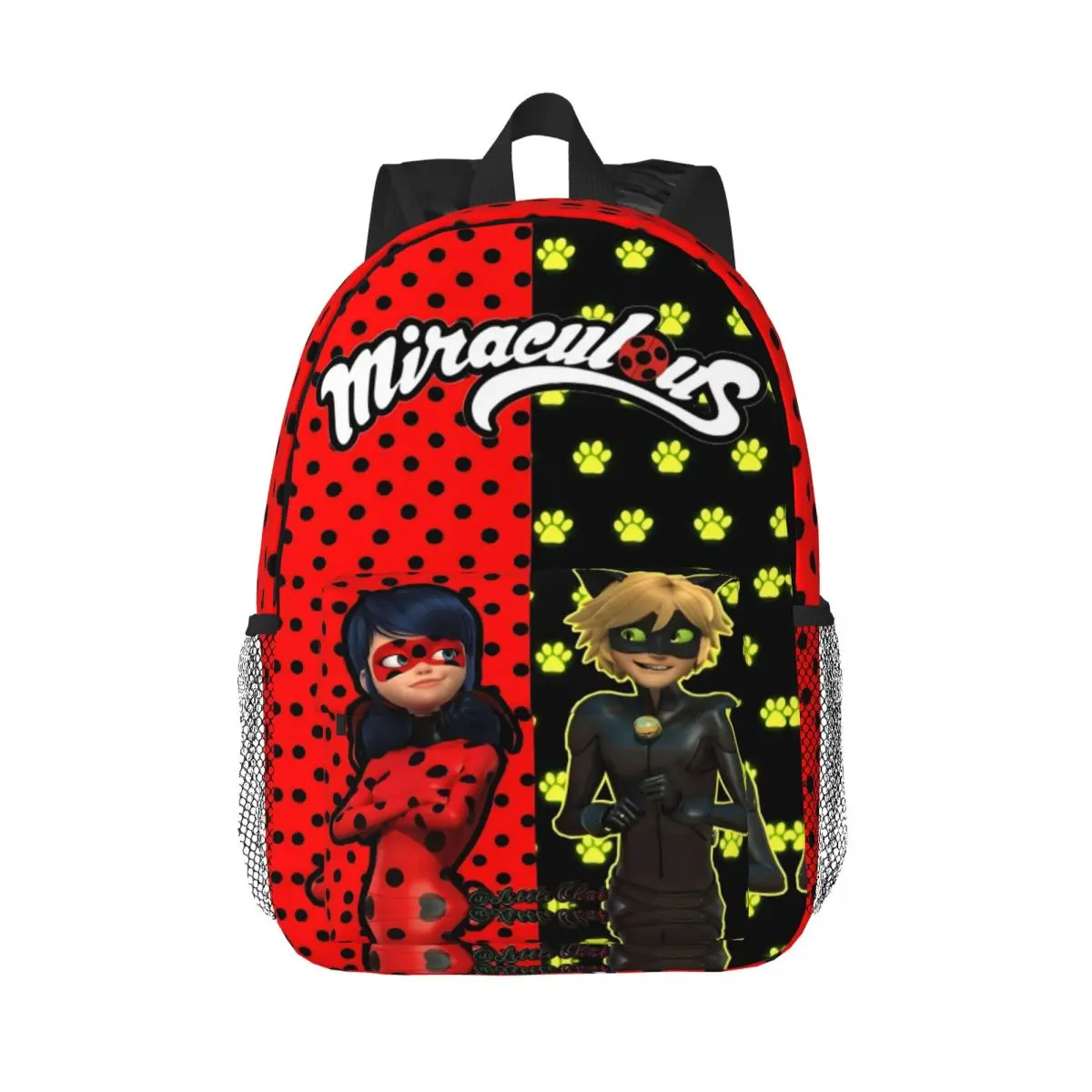 Mochila personalizada M-Miraculous-L-L-Ladybug, mochila escolar para estudiantes para hombres y mujeres, bolsas de lona para ordenador portátil de 15,7 pulgadas y 17,7 pulgadas