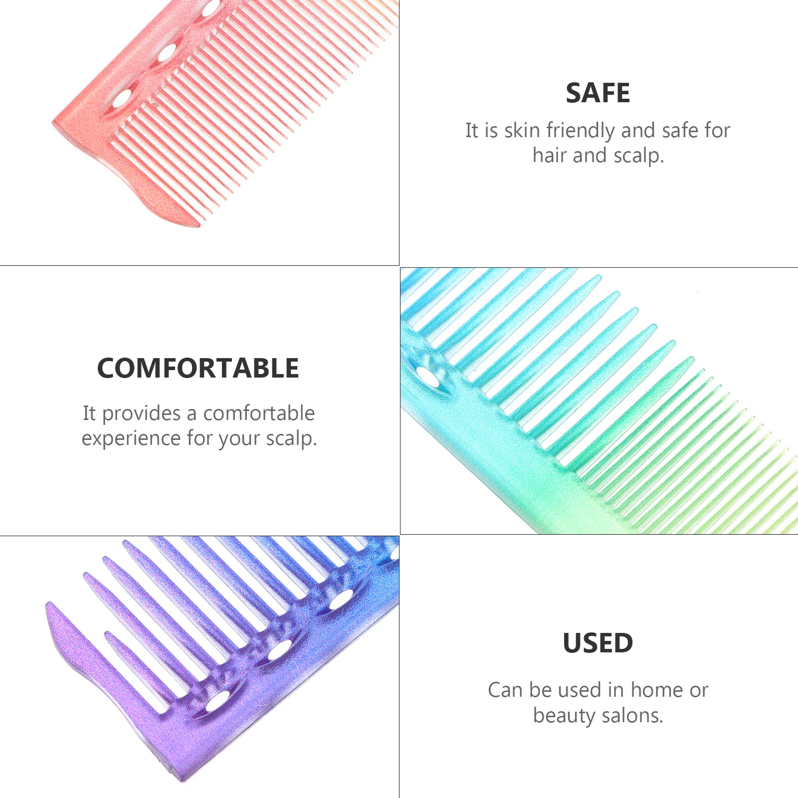 

3Pcs Hair Cutting Comb Fine Tooth Colorful Hairdressing Combs Salon Styling Kit Professional Durable Anti-Static