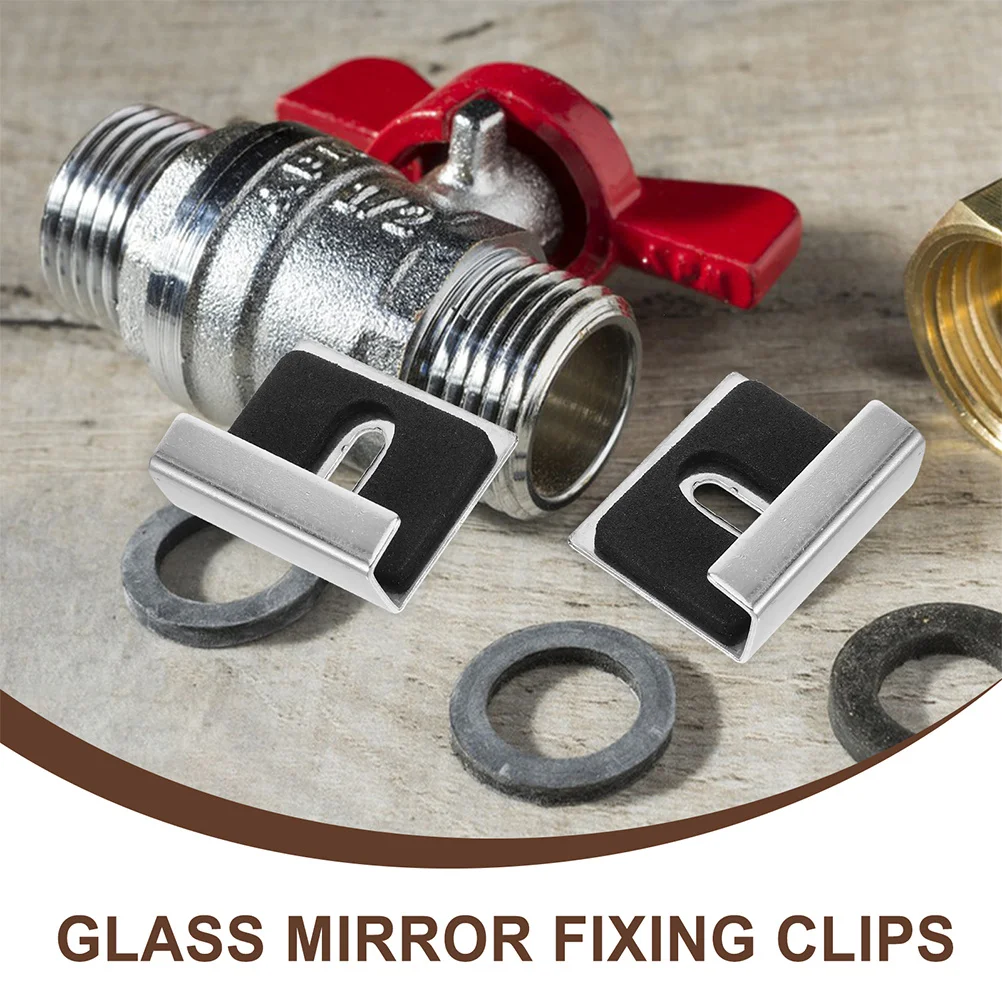 

12Pcs Mirror Clips Glass Durable Retainer Clips for Bathroom Hotel Salon Heavy Duty Wall Mounting Mirror Hanger