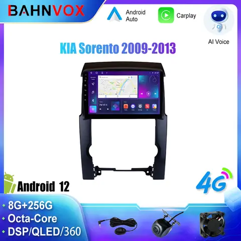 기아 쏘렌토 2009 2013용 Bahnvox 안드로이드 카 라디오 GPS 네비게이션 멀티미디어 비디오 플레이어 스테레오 테이프 레코더 스크린 카플레이