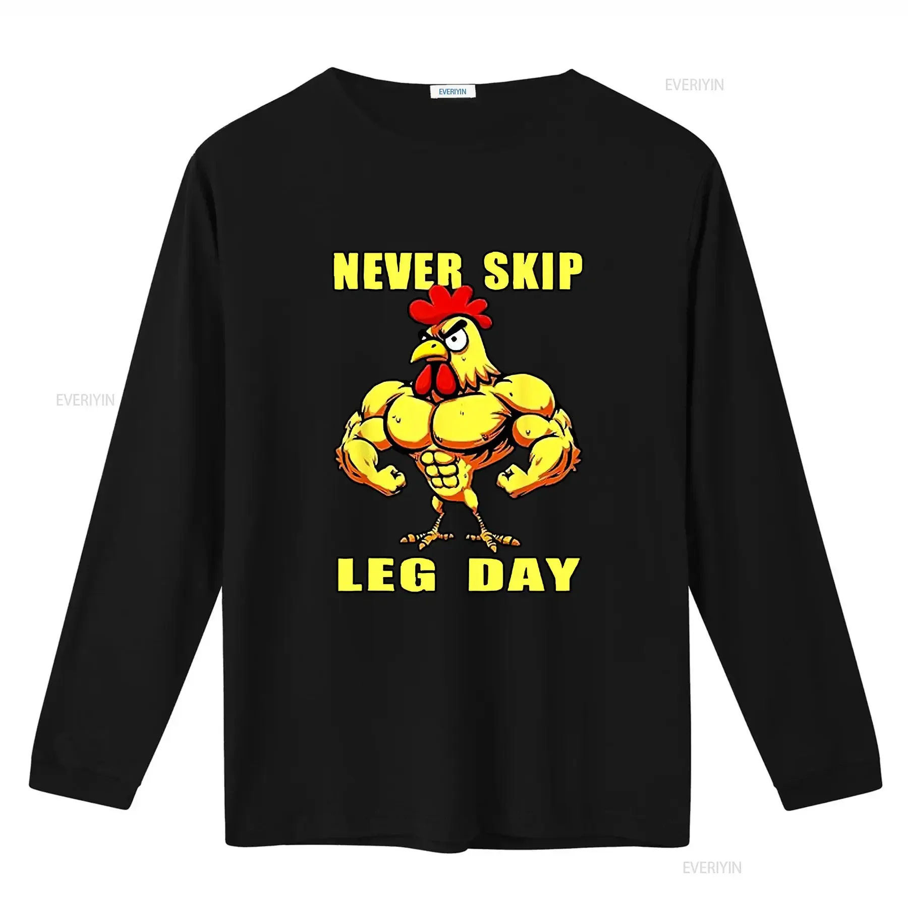 NEVER SKIP LEG DAY Chicken Rooster Funny Weightlifting T Shirt vintage Washed Soft Versatile fashion Stylish Slightly Stretched view 3