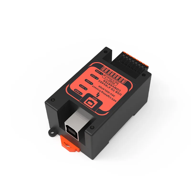 ราคาที่ดีที่สุดตัวแปลง USB Type-B อุตสาหกรรมเป็น 4 พอร์ต RS485 พร้อมการแยก 3KV และการป้องกันฟ้าผ่า 6KV