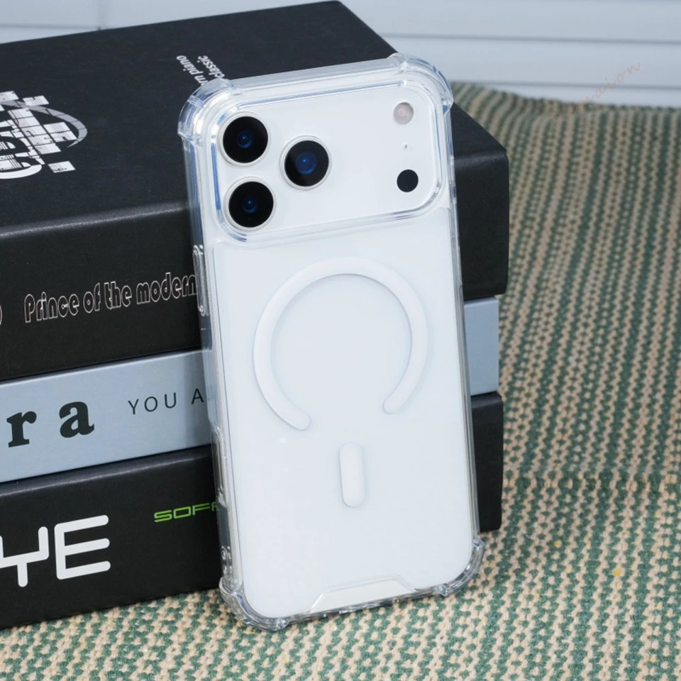 Transparent Magnetic Phone Case for iPhone 11 12 13 16 17 Pro Max Air 14 15 16 Plus 16E Magsafe Silicone Wireless Charging Cover - Image 2