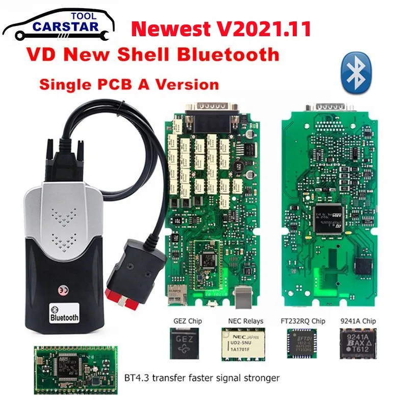 Best Diagnosis Tool High Quality VD150 Single Green PCB Board 2020.23 2021.11 TCS Pro OBD2 Code Reader work on Cars/Trucks