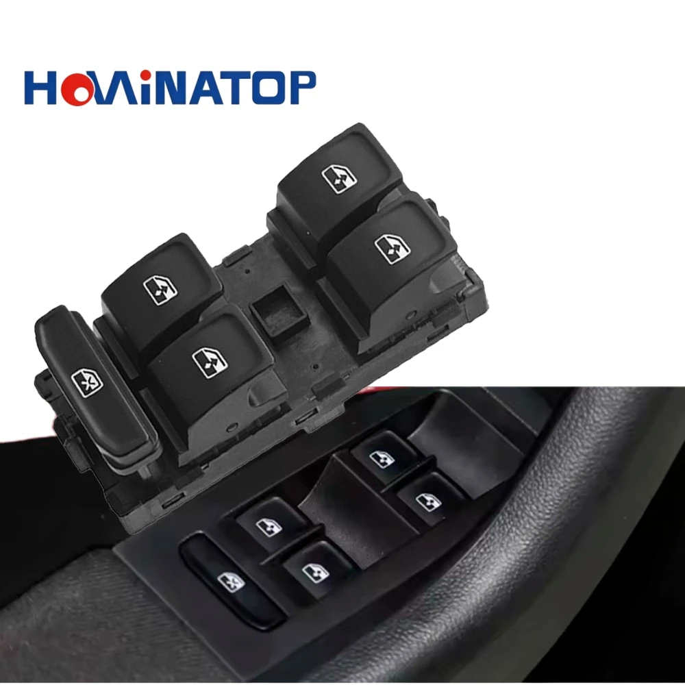 HOWINATOP 5E0959857E 8-Pin Fensterheber-Hauptschalter mit grüner LED-Hintergrundbeleuchtung für Skoda Octavia MK3 2013-2019 Fabia MK3 2015-2021 – Detail 7