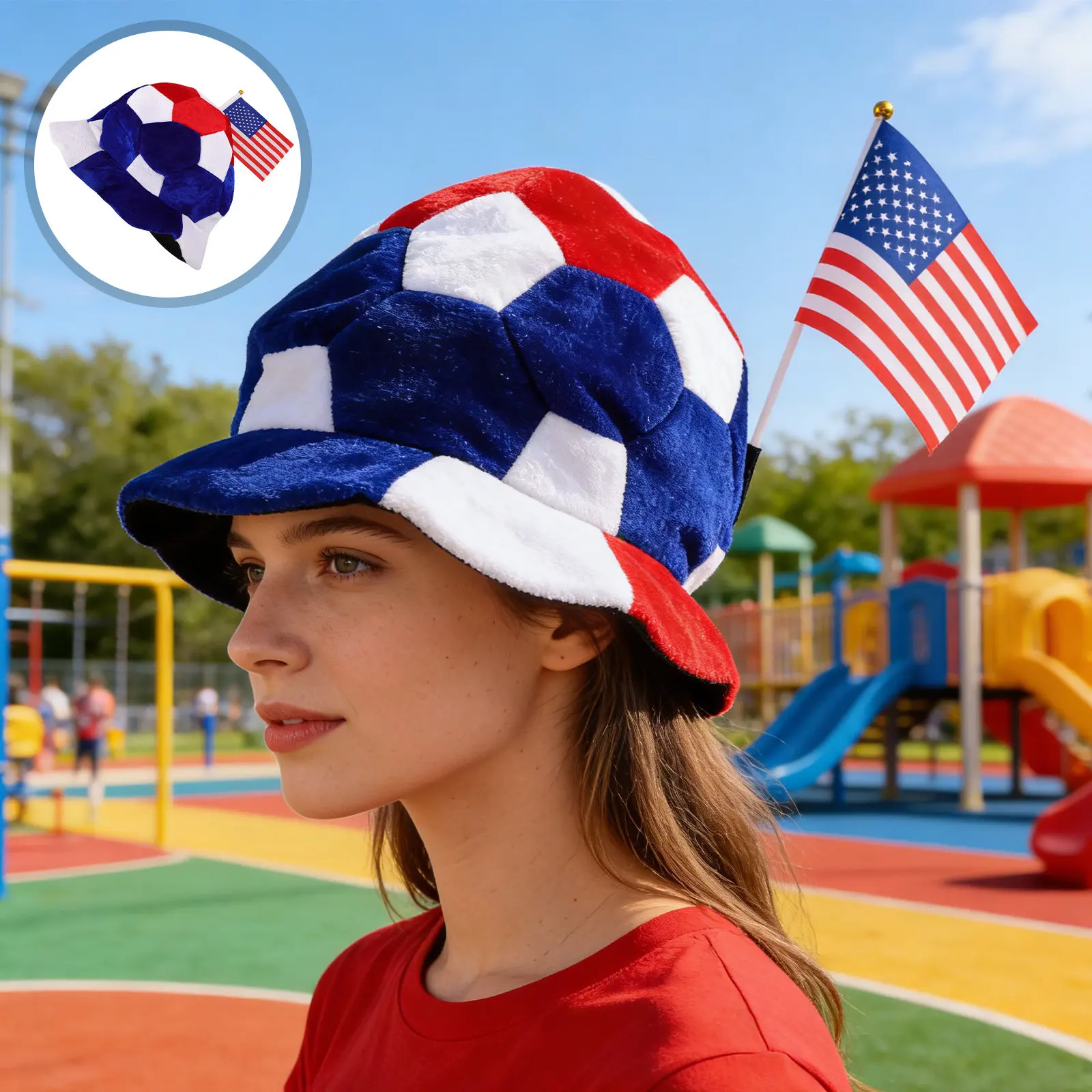 

Soccer Fan Hat Novelty Soccer Ball Cheering Costume Hat American Football Fan Themed Party Supplies Football