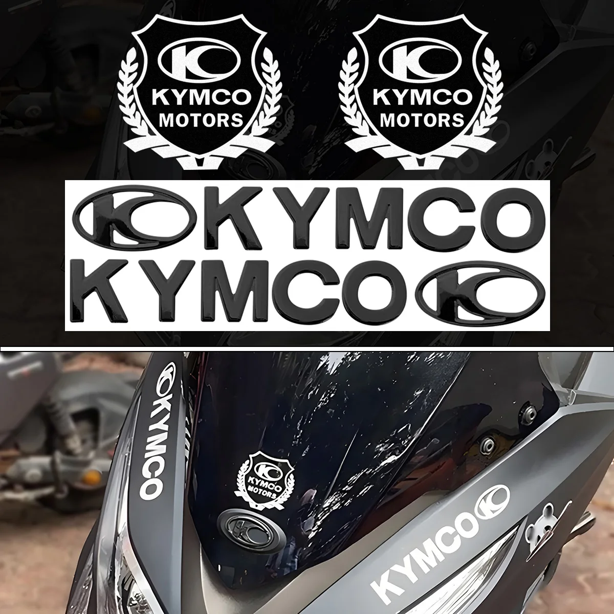 4 pegatinas con emblema de logotipo 3D para motocicleta AGILITY S 125, AGILITY 50, SKY TOWN 125, SUPER DINK 125, MXU 700, 300, KYMCO.
