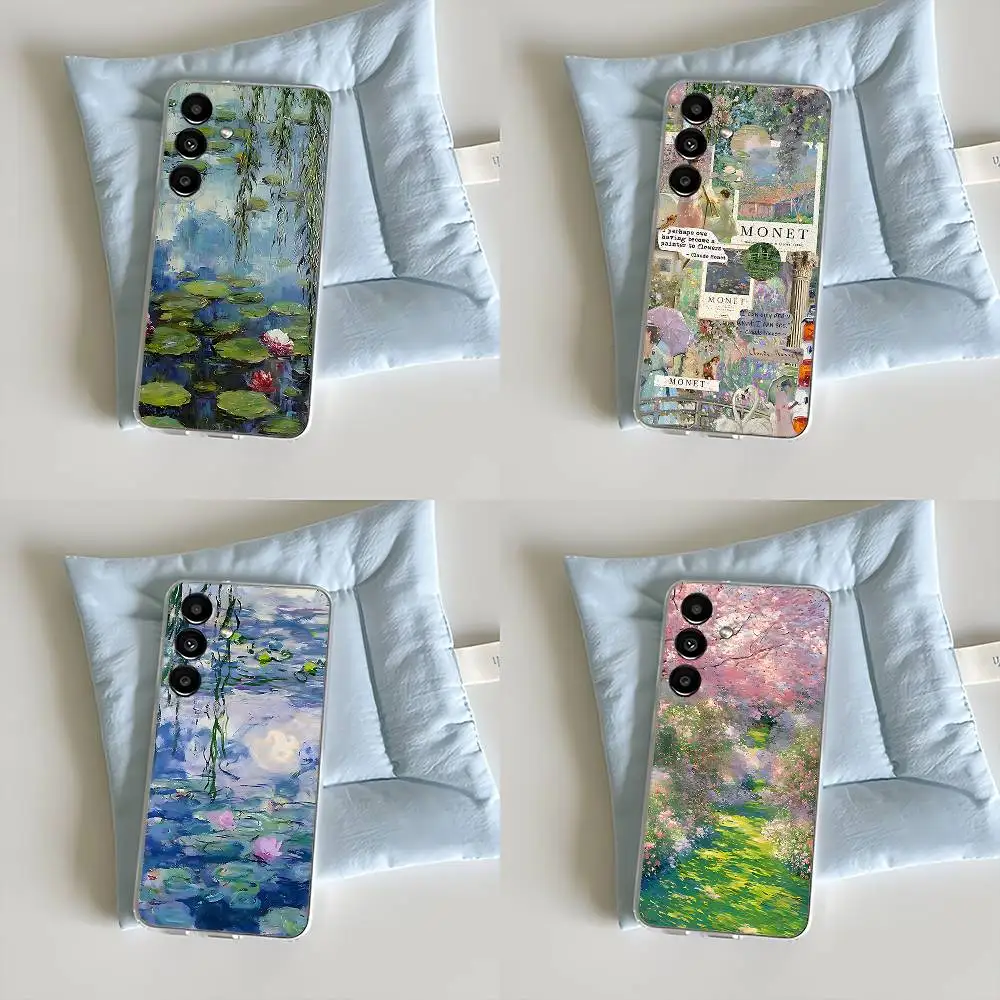 

C-Claude Monet Garden Paint Phone Case For Samsung S30,23,21,22,20, FE lite,S10,9,8,7 PIus Note20ultra Transparent
