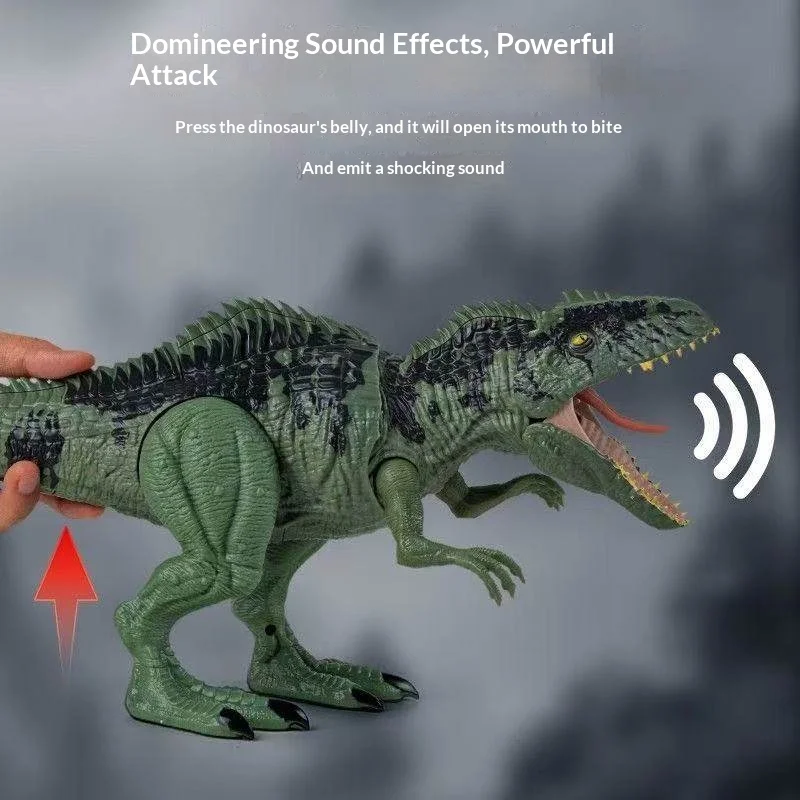 Jurassic Attack Giganotosaurus Dinosaur Toy With Roaring Sound Movable Biting Jaw Color Changing For Boys Kids Day Birthday Gift