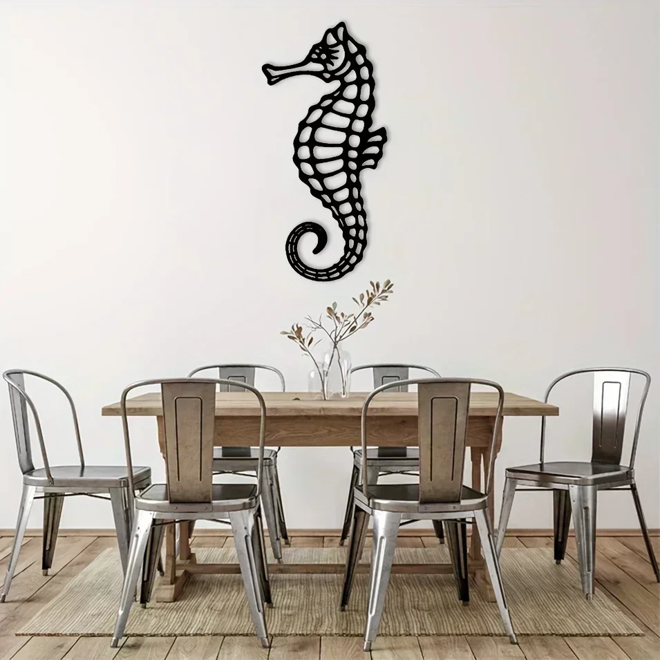 

HELLOYOUNG Seahorse Coastal Ocean Beach Metal Wall Hanging Art Interior Decoration Home Wall Mounted Decoration Iron Crafts Deco