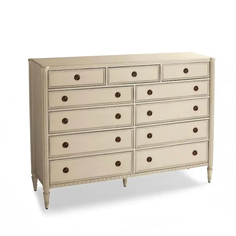 

Customization French Bedroom Furniture Solid Wood 11 Drawer Dresser Chest of Drawers Cabinet