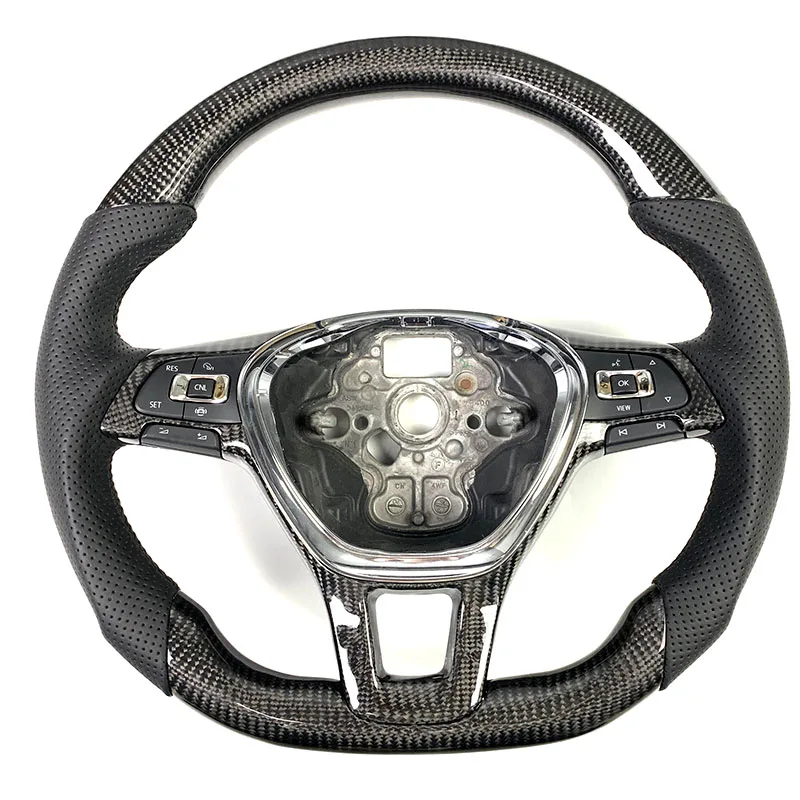 carbon fiber steering wheel modified flat bottom for VW CC Golf Magotan Passat Tiguan Lingdu